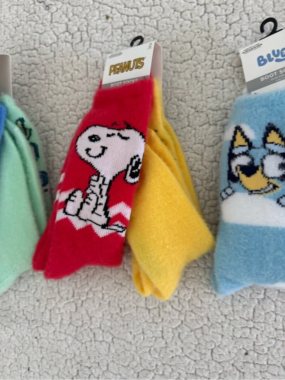 New womens sz 4-10 Disney Character Boot Socks Stitch, Peanut, Bluey